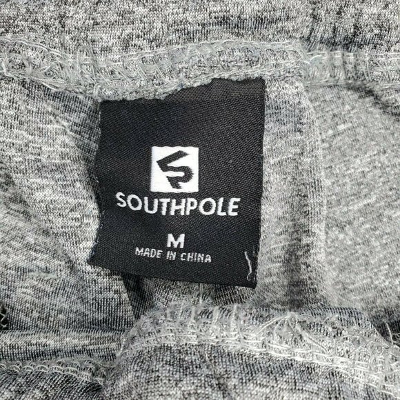 Southpole Embroidered Medium Gray Black Zipper Pockets Joggers - Picture 5 of 7